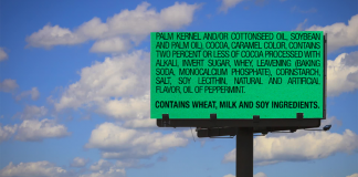 Billboard with Ingredients