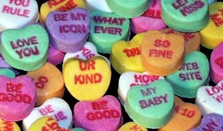 Those tiny candy hearts with Valentine's Day sayings have 170