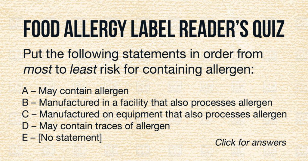 Take Our 10 Second Allergen Warning Statement Test