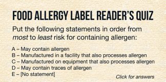 Food Allergy Label Reader's Quiz