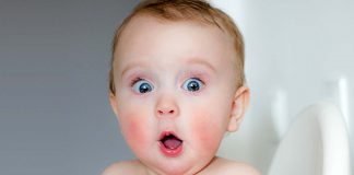 Stock Photo of a Surprised Baby