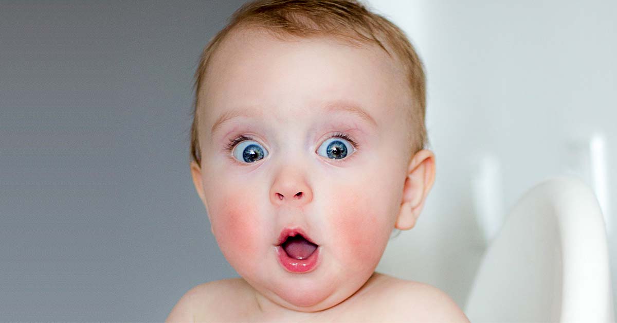 Stock Photo of a Surprised Baby