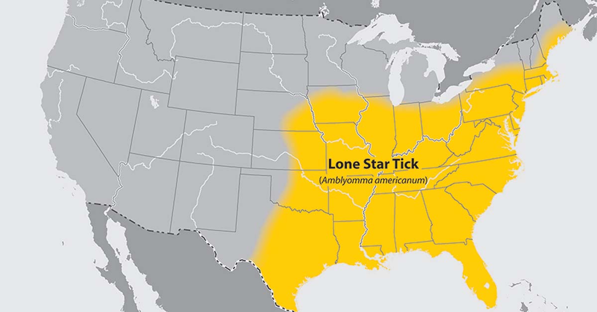 CDC Lone Star Tick Map