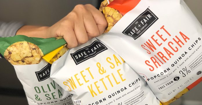 SAFE + FAIR Enters the Gluten Free Snack World with New Popcorn Quinoa Chips!