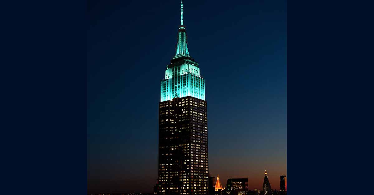 Empire State Lit Teal