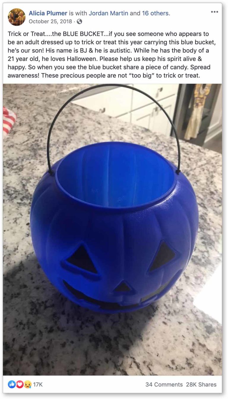 teal pumpkin bucket