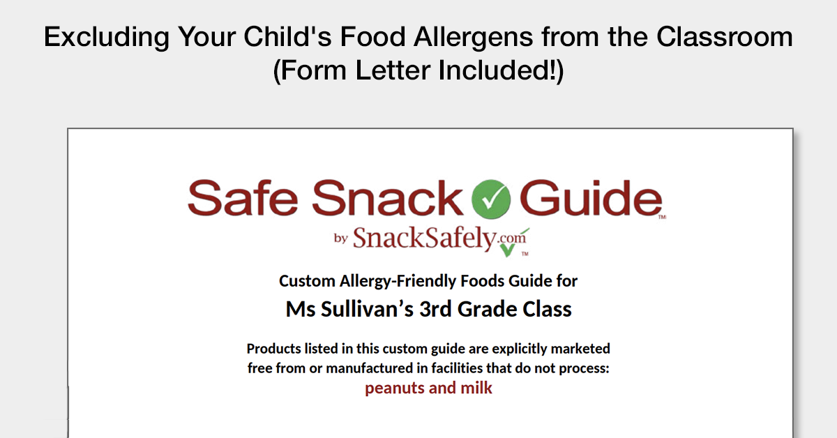 Excluding Your Child's Food allergens from the Classroom