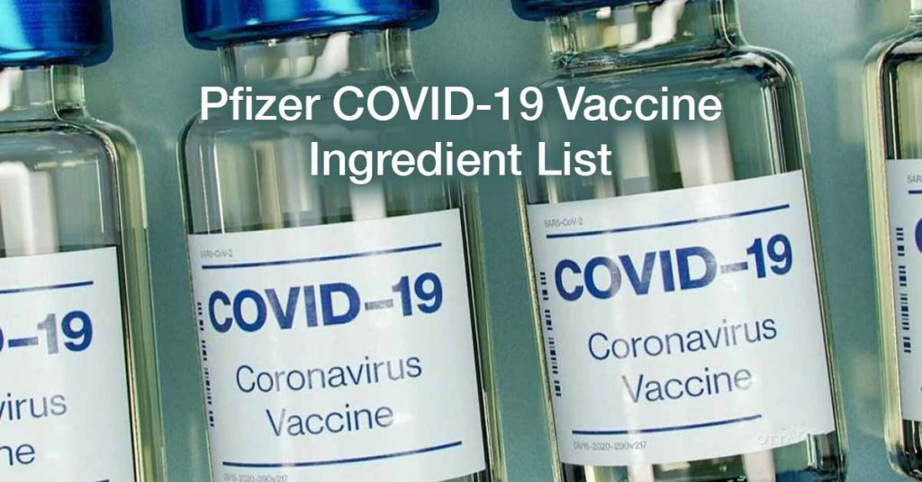Pfizer COVID19 Vaccine List of Ingredients