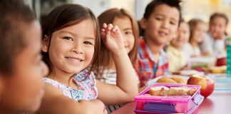 Kids Eating Lunch at School