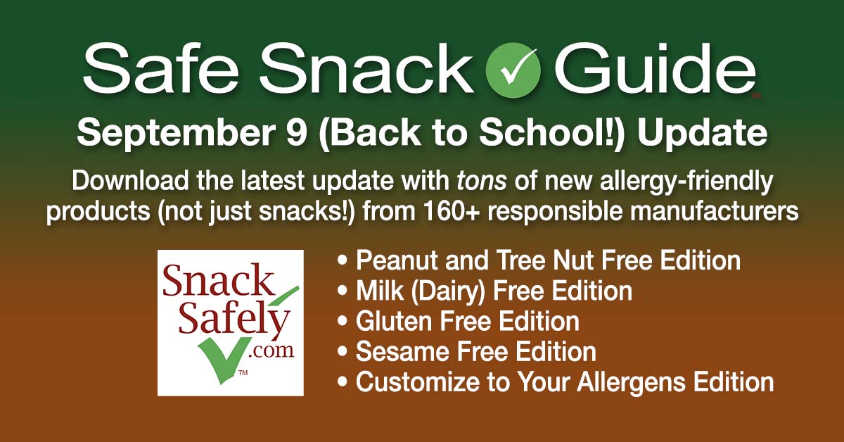 Safe Snack Guide and Allergence Updates!