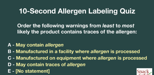10-Second Allergen Labeling Quiz