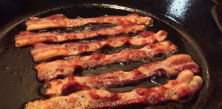 Bacon Sizzling in a Pan