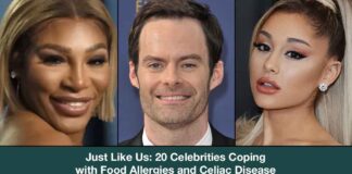 Celebrities with food allergies and celiac disease