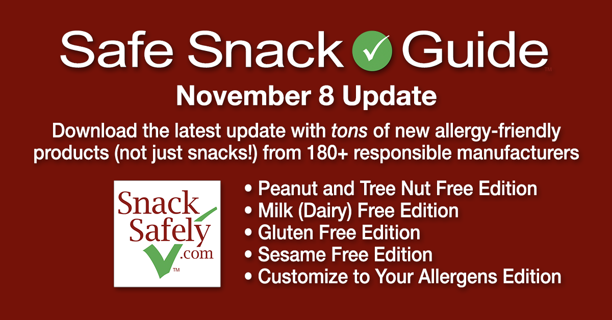 Update to Safe Snack Guides and Allergence!