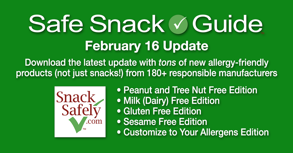 Safe Snack Guide and Allergence Update!