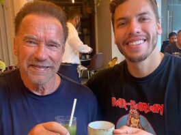 Arnold Schwarzenegger and son Joseph Baena