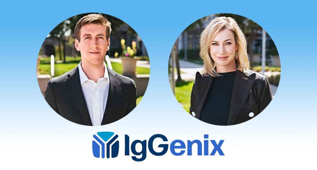 IgGenix CTO Dr Derek Croote and CEO Dr Jessica Grossman