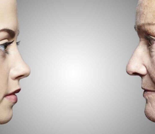 Old and Young Women Face to Face