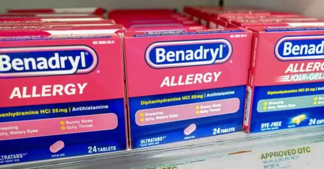 Benadryl on Store Shelf