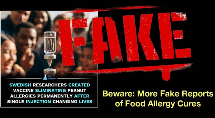Beware: More Fake Reports of Food Allergy Cures Fake Treatment