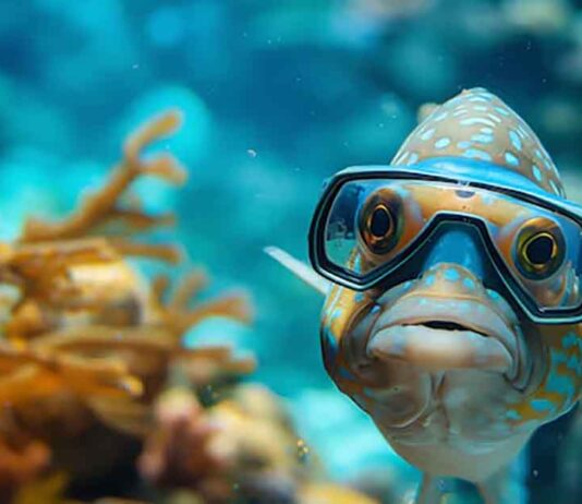 Fish Wearing Goggles - AI-Generated