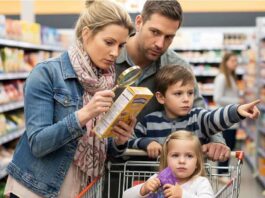 Food Allergy Family Grocery Shopping - AI-Generated