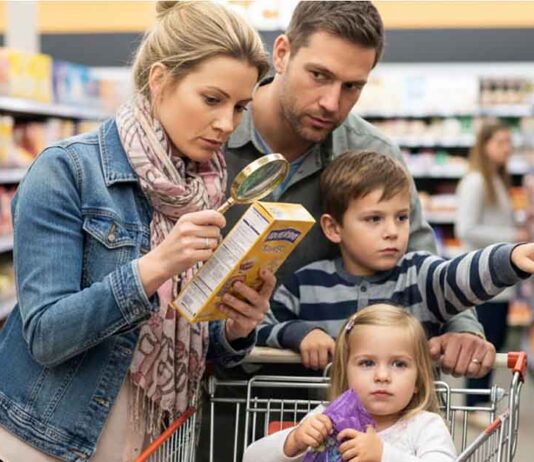 Food Allergy Family Grocery Shopping - AI-Generated