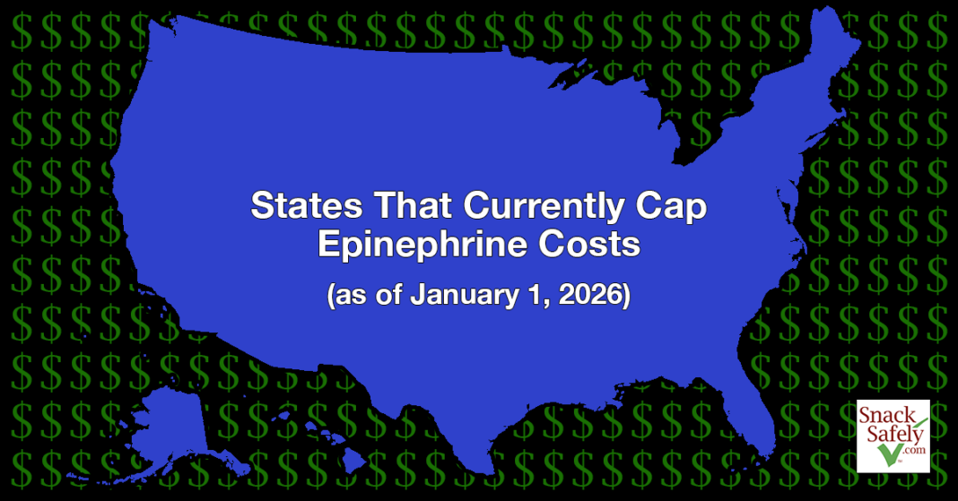 States That Currently Cap Epinephrine Costs