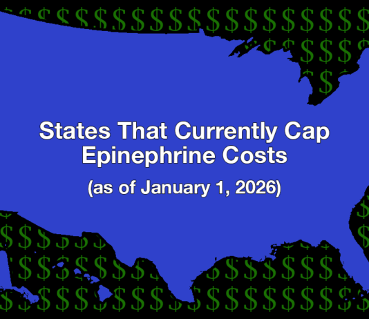 States That Currently Cap Epinephrine Costs