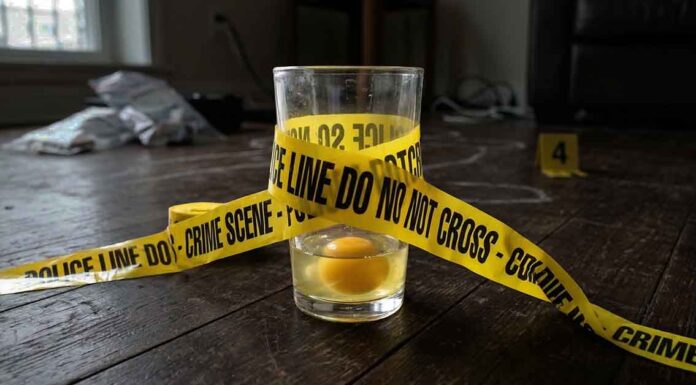Egg at Crime Scene - AI Generated