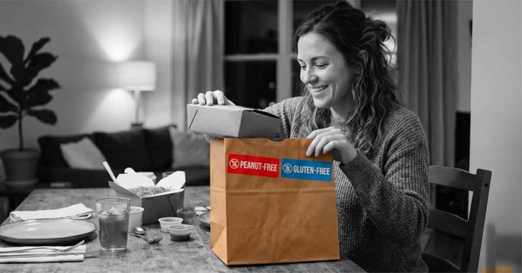 Takeout with Allergen and Gluten Labeling