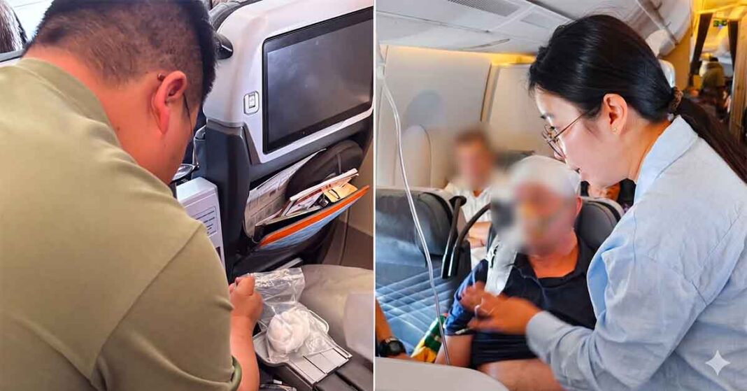 Drs Boo and Tan, working to save passenger from anaphylaxis