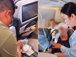 Drs Boo and Tan, working to save passenger from anaphylaxis