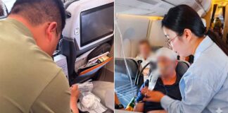 Drs Boo and Tan, working to save passenger from anaphylaxis