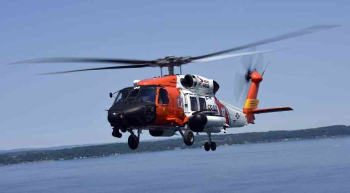 Coast Guard Launches Emergency Medevac After Crewman Suffers Severe Allergic Reaction Coast Guard MH-60T Jayhawk Helicopter