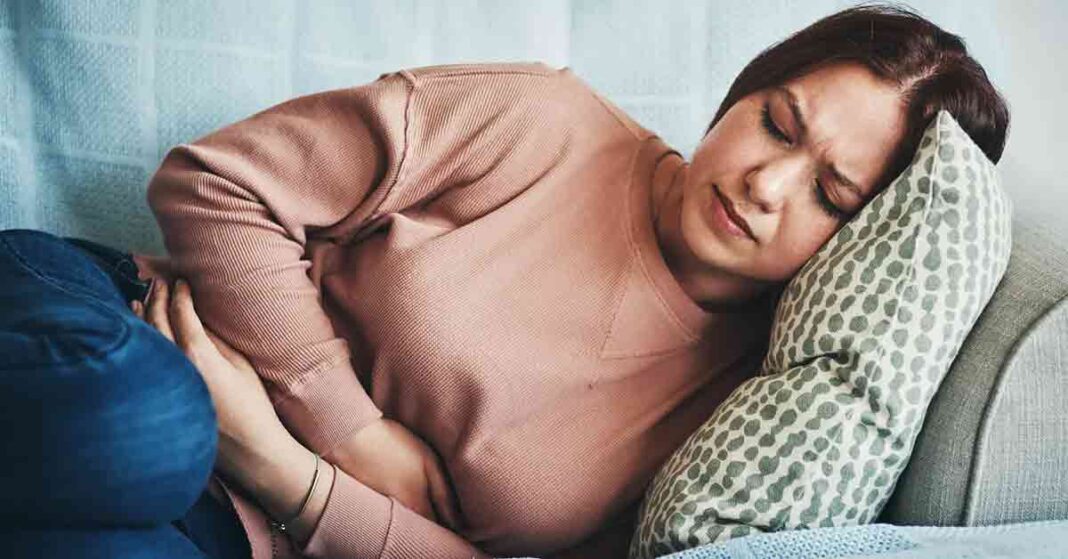 Woman with Stomach Pain