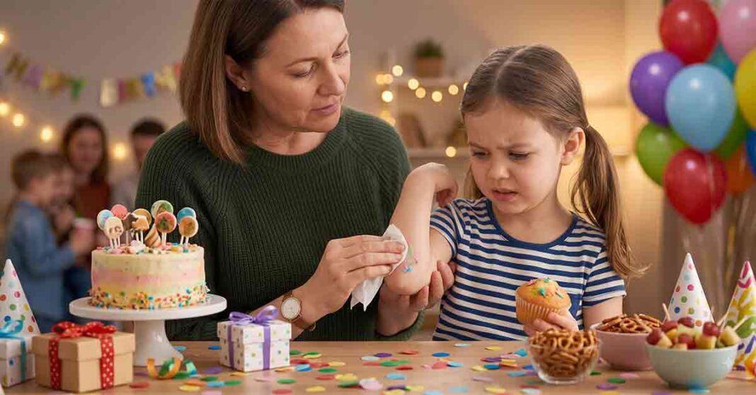 Child Touches Allergen at Party - AI-Generated