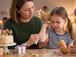 Child Touches Allergen at Party - AI-Generated