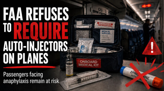 Outrage as FAA Again Declines to Mandate Epinephrine Auto-Injectors FAA Epinephrine Refusal AI Generated