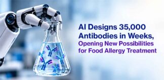 Robotic Hand Holding Antibody Flask - AI-Generated